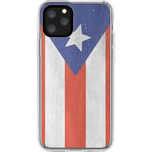 Puerto Rico Flag Distressed iPhone 11 Pro Clear Case